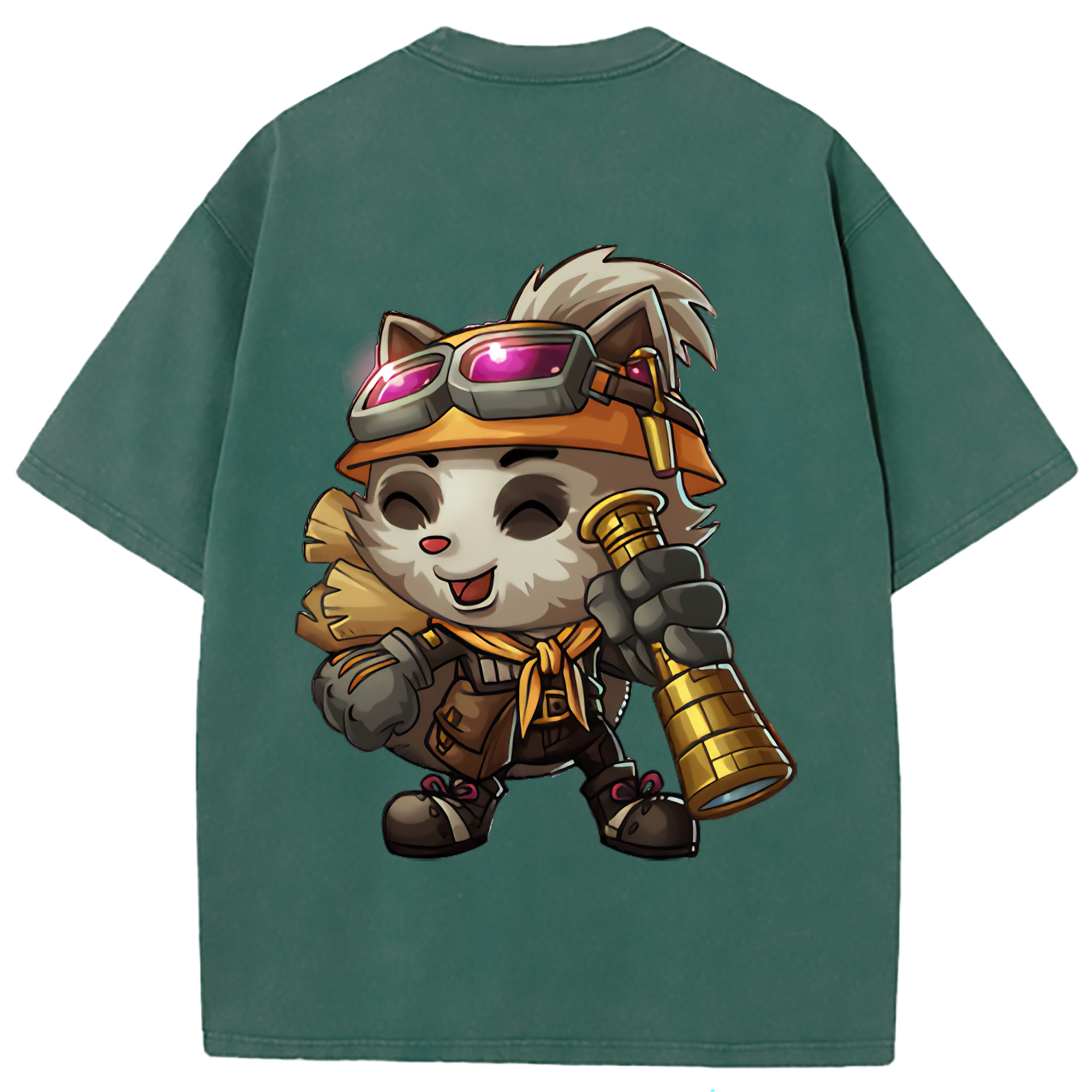 （画像用） リーグ・オブ・レジェンド League of Legends LOL 綿100% ヴィンテージ風 半袖Tシャツ（背面プリント）